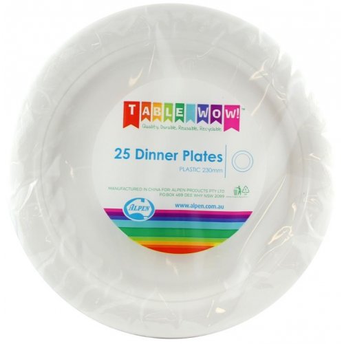 Plastic Dinner Plate 25 Pack - White