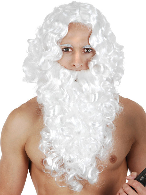 WHITE CURLY WIG AND BEARD