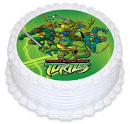 Teenage Mutant Ninja Turtles Green Round Edible Icing Image 6.3 Inch/16cm