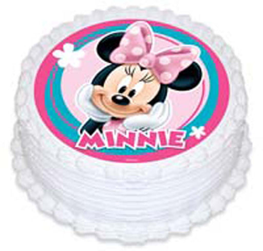 Minnie Mouse Round Edible Icing Image - 6.3 Inch 16cm