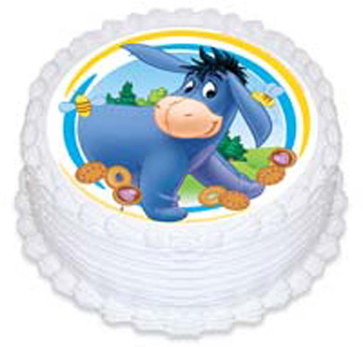 Winnie The Pooh - Eeyore Round Edible Icing Image - 6.3 Inch / 16cm