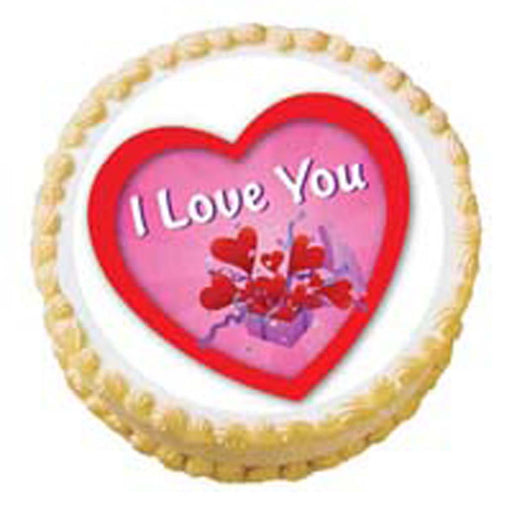 I Love You Round Edible Icing Image - 6.3 Inch / 16cm