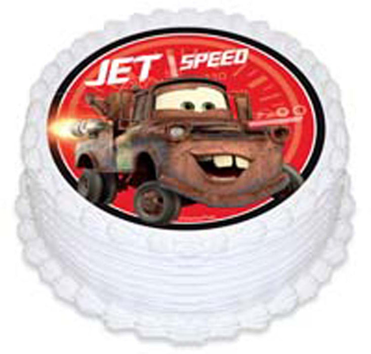 Disney Cars - Tow Mater Round Edible Icing Image - 6.3 Inch / 16cm
