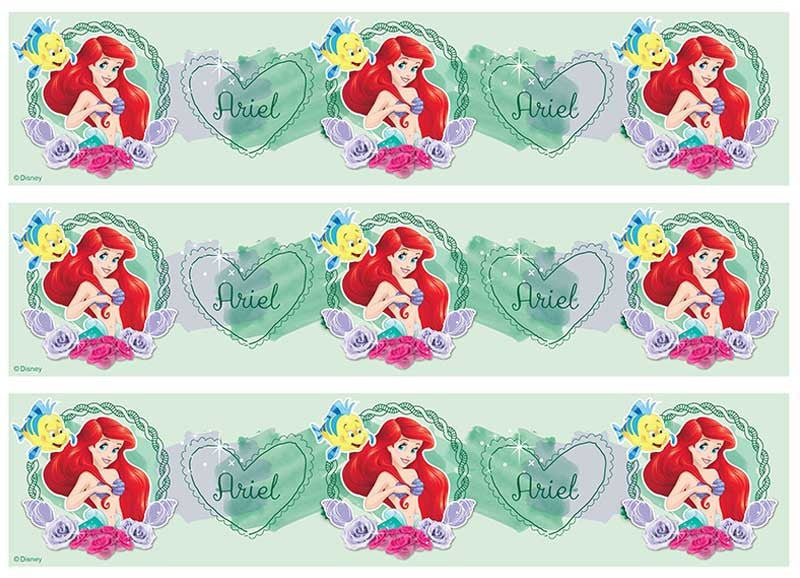 Disney Princess - Ariel Mermaid Cake Strips A4 Edible Image