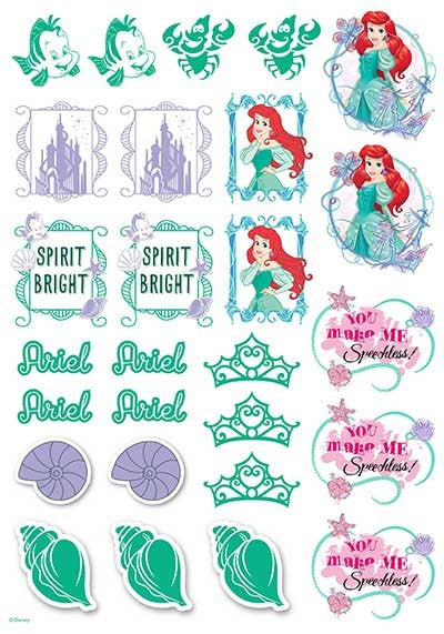 Disney Princess - Ariel Mermaid Icons Sheet A4 Edible Image