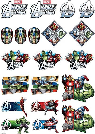 Avengers - Icons Sheet A4 Edible Image