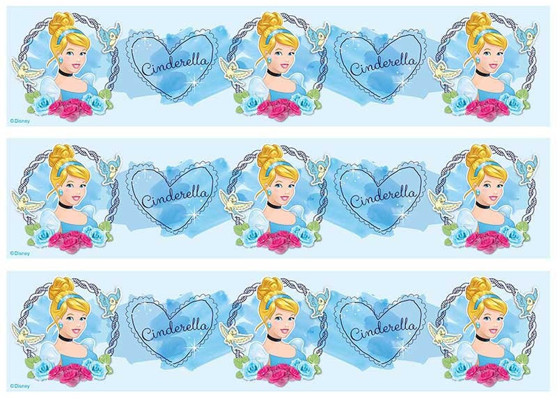 Disney Princess - Cinderella Cake Strips A4 Edible Image