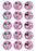 Minnie Mouse - 2 Inch/5cm Cupcake Image Sheet - 15 Per Sheet