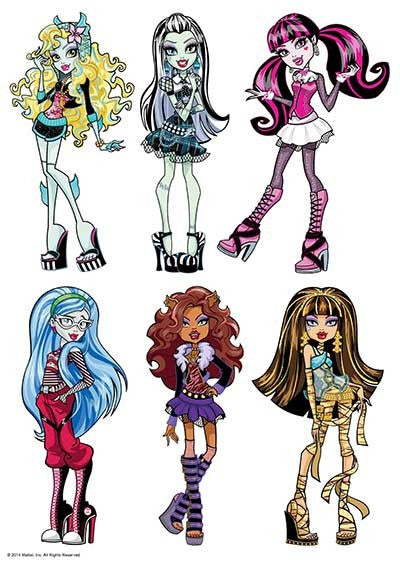 Monster High - Character Sheet A4 Edible Image