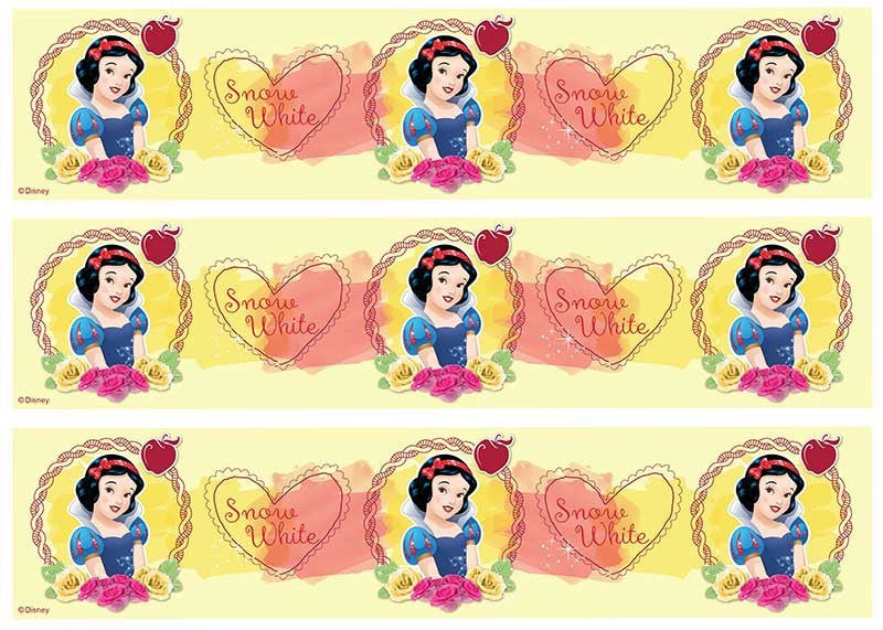 Disney Princess - Snow White Cake Strips Sheet - 3 Strips Per Sheet A4 Edible Image