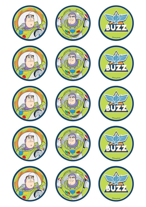 Toy Story - Buzz - 2 Inch/5cm Cupcake Image Sheet - 15 Per Sheet
