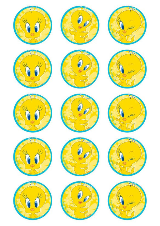 Tweety - 2 Inch/5cm Cupcake Image Sheet - 15 Per Sheet