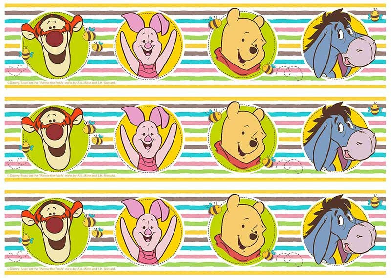 Winnie The Pooh - Cake Strips A4 Edible Image