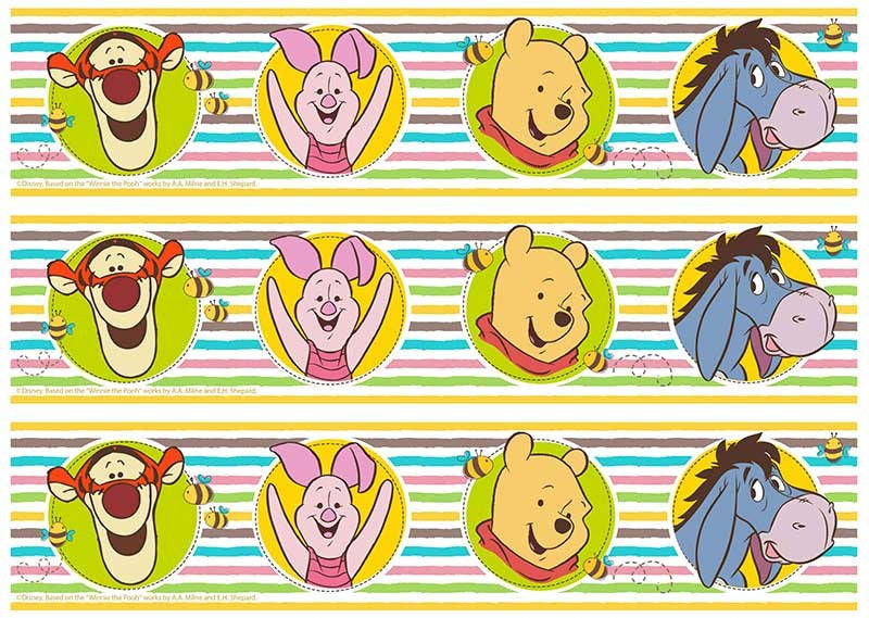 Winnie The Pooh - Cake Strips A4 Edible Image