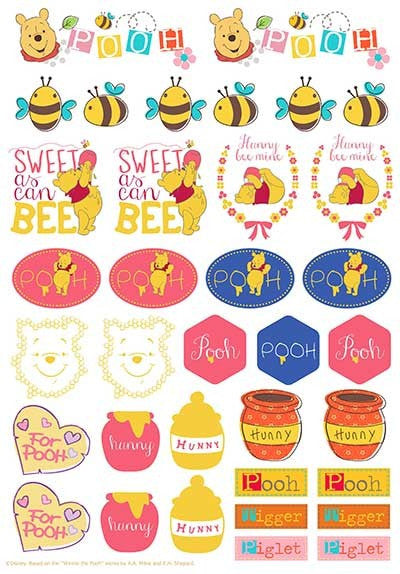 Winnie The Pooh - Icons Sheet A4 Edible Image