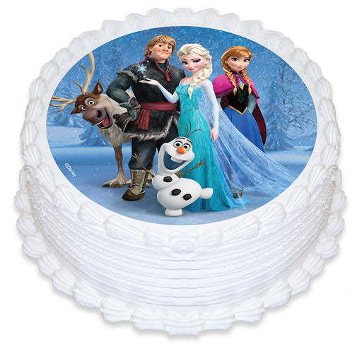 Disney Frozen - Group Round Edible Icing Image - 6.3 Inch / 16cm