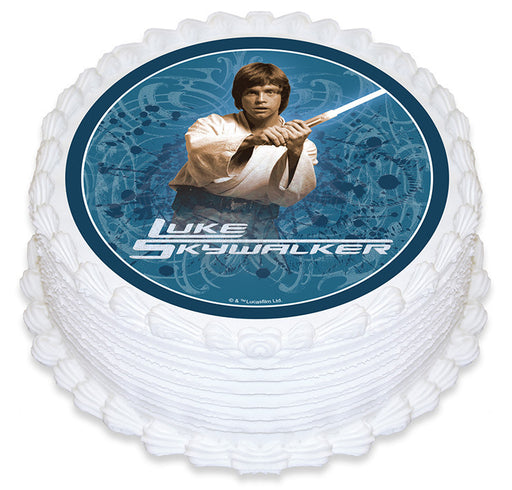 Star Wars - Luke Skywalker Round Edible Icing Image - 6.3 Inch / 16cm
