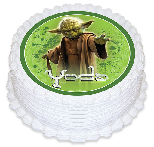 Star Wars - Yoda Round Edible Icing Image - 6.3 Inch / 16cm