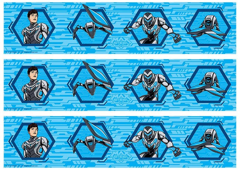 Max Steel Cake Strips A4 Edible Image