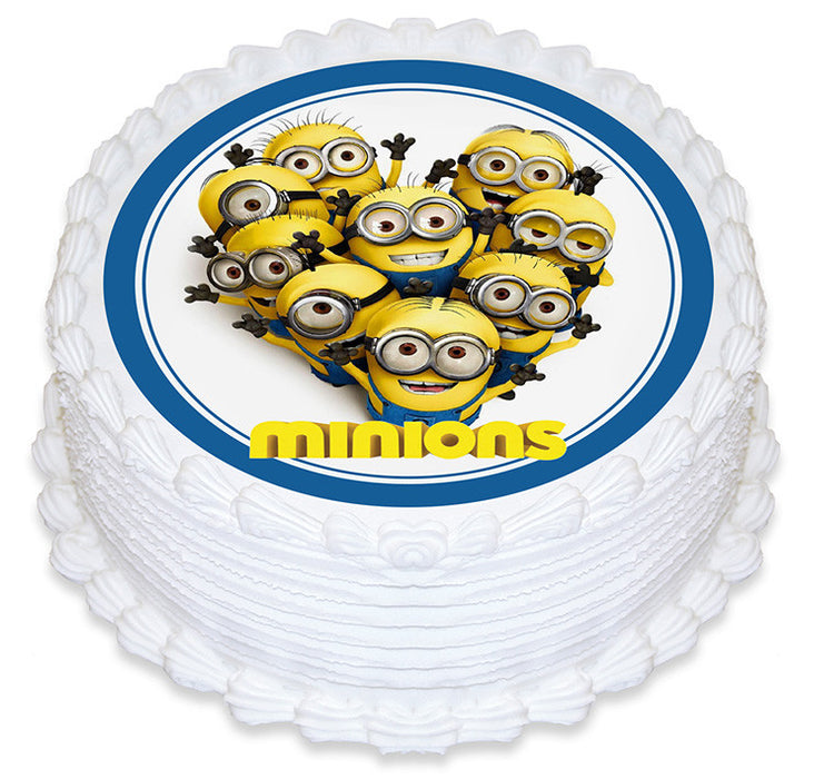 Minions Round Edible Icing Image - 6.3 Inch / 16cm