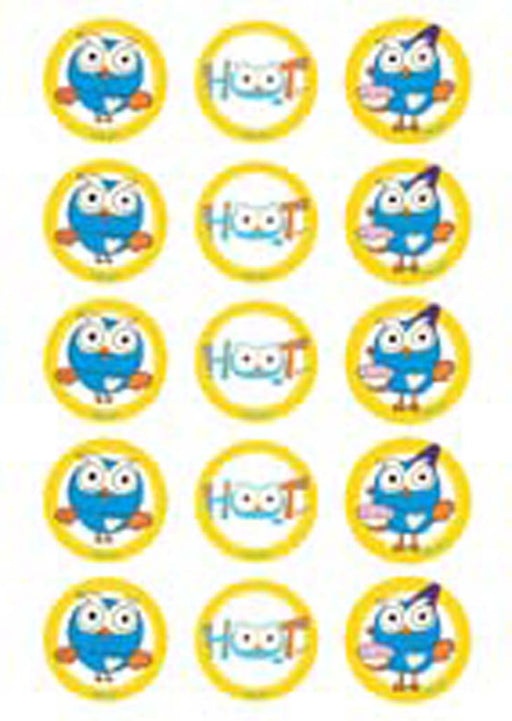 Hoot 2 Inch/5cm Cupcake Image Sheet - 15 Per Sheet