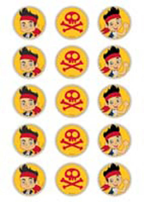 Disney Jake And The Never Land Pirates 2 Inch/5cm Cupcake Image Sheet - 15 Per Sheet