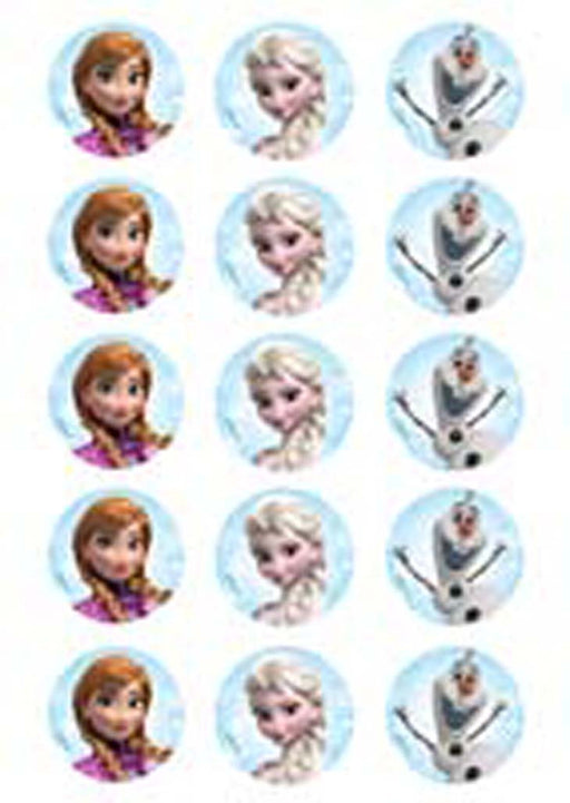 Disney Frozen - 2 Inch/5cm Cupcake Image Sheet - 15 Per Sheet