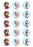 Disney Frozen - 2 Inch/5cm Cupcake Image Sheet - 15 Per Sheet