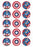 Captain America - 2 Inch/5cm Cupcake Image Sheet - 15 Per Sheet