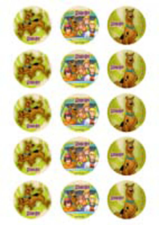 Scooby Doo - 2 Inch/5cm Cupcake Image Sheet - 15 Per Sheet