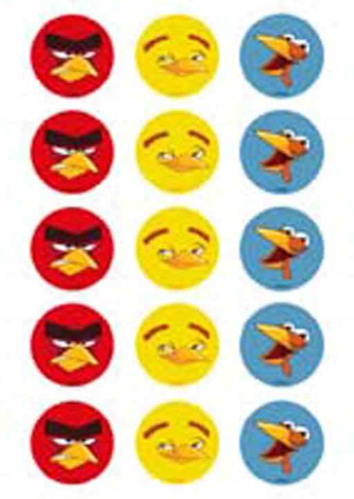 Angry Birds - 2 Inch/5cm Cupcake Image Sheet - 15 Per Sheet