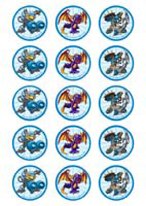 Skylanders - 2 Inch/5cm Cupcake Image Sheet - 15 Per Sheet
