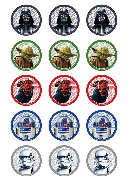 Star Wars 2 Inch/5cm Cupcake Image Sheet - 15 Per Sheet