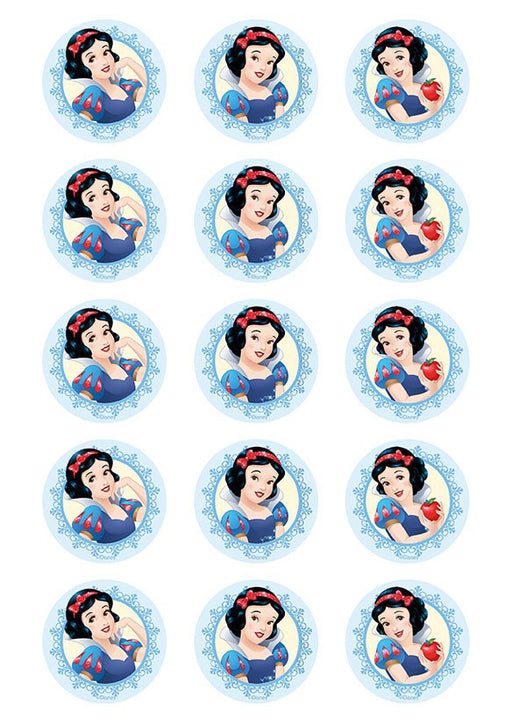 Disney Princess - Snow White 2 Inch/5cm Cupcake Image Sheet - 15 Per Sheet