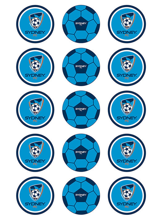 A-League Sydney Fc 2 Inch/5cm Cupcake Image Sheet - 15 Per Sheet