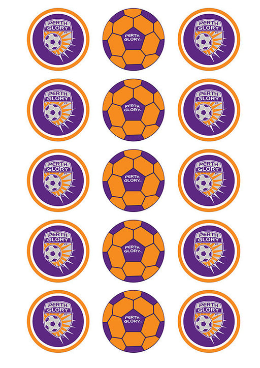 A-League Perth Glory Fc 2 Inch/5cm Cupcake Image Sheet - 15 Per Sheet