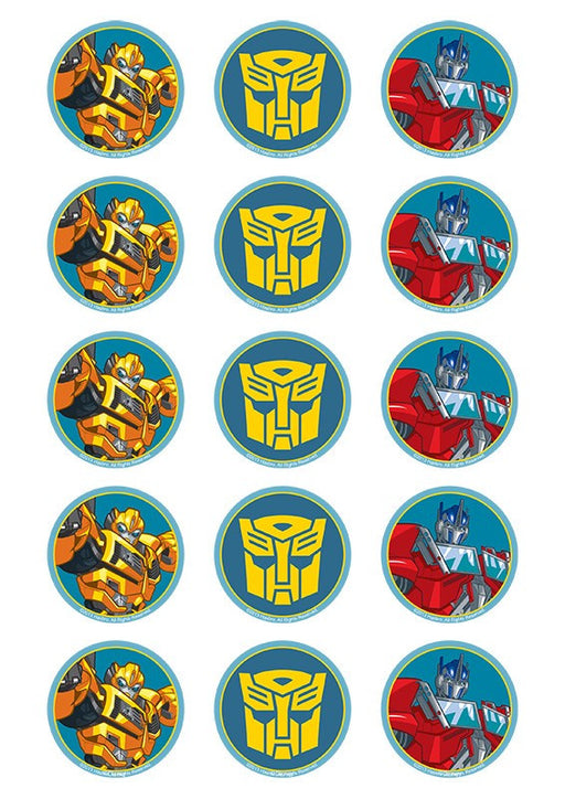 Transformers 2 Inch/5cm Cupcake Image Sheet - 15 Per Sheet