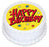 Happy Birthday Stars Round Edible Icing Image - 6.3 Inch / 16cm