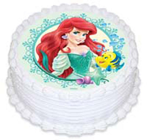 Disney Princess - Ariel - Little Mermaid Round Edible Icing Image - 6.3 Inch / 16cm