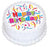 Happy Birthday Streamers Round Edible Icing Image - 6.3 Inch / 16cm