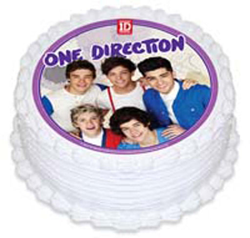 One Direction Round Edible Icing Image - 6.3 Inch / 16cm