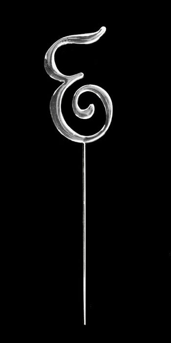7cm Letter E - Plain Silver Topper