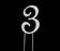 12cm Number 3 - Diamante Topper