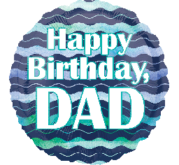 Anagram Holographic Foil 18” Happy Birthday Dad Watercolour Waves