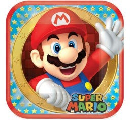 Super Mario Bros 23cm Square Plate 8 Pack