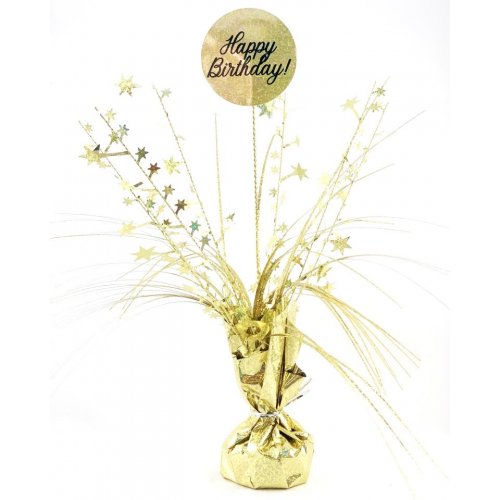 "Happy Birthday" Holographic Centrepiece Available in Rose Gold, Gold and Silver