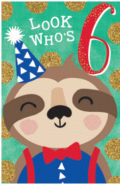 Aged Card Look Who's 6