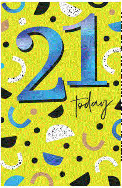 Aged Card 21 Today Yellow