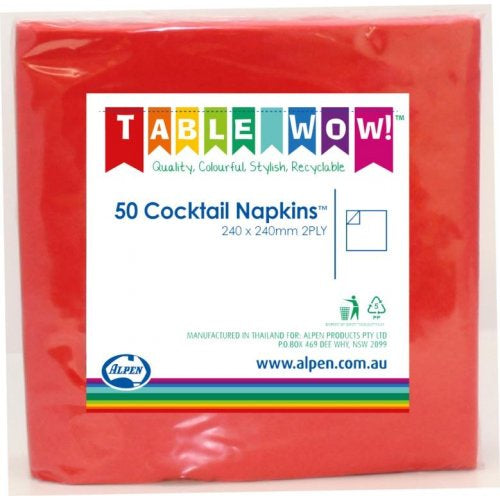 Napkin Cocktail Red