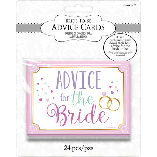 Bride To Be Advice Cards 24 Pieces